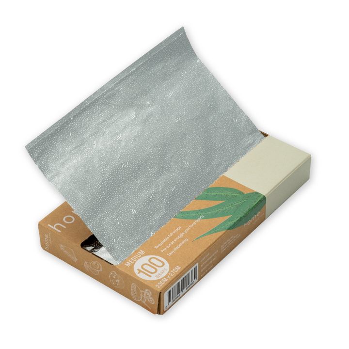 silver - medium food foil wraps (100 sheets - 23cm x 27cm)